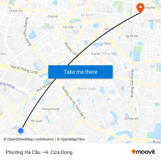 Phường Hà Cầu to Cửa Đông map