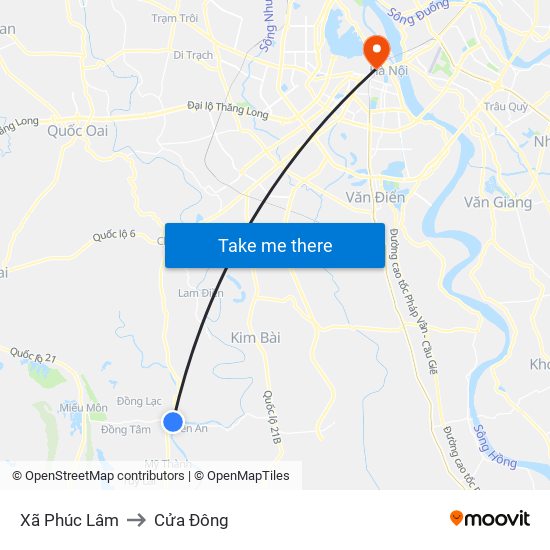 Xã Phúc Lâm to Cửa Đông map