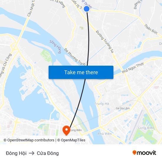 Đông Hội to Cửa Đông map