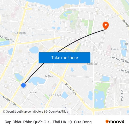 Rạp Chiếu Phim Quốc Gia - Thái Hà to Cửa Đông map