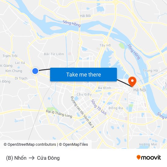 (B) Nhổn to Cửa Đông map