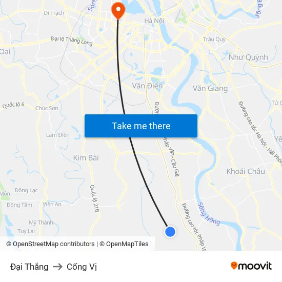Đại Thắng to Cống Vị map