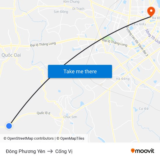 Đông Phương Yên to Cống Vị map