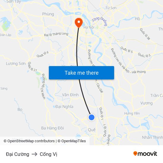 Đại Cường to Cống Vị map