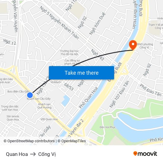 Quan Hoa to Cống Vị map