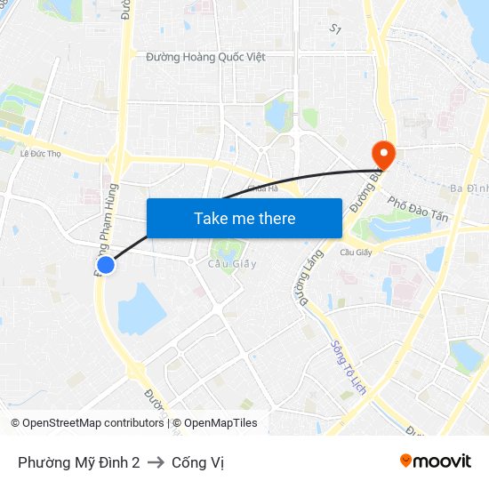 Phường Mỹ Đình 2 to Cống Vị map