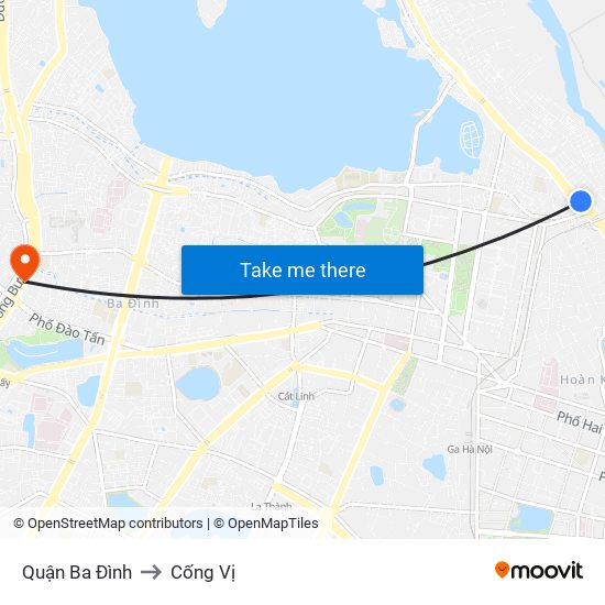 Quận Ba Đình to Cống Vị map