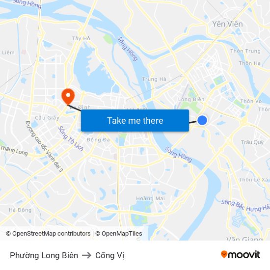 Phường Long Biên to Cống Vị map