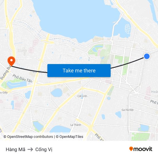 Hàng Mã to Cống Vị map