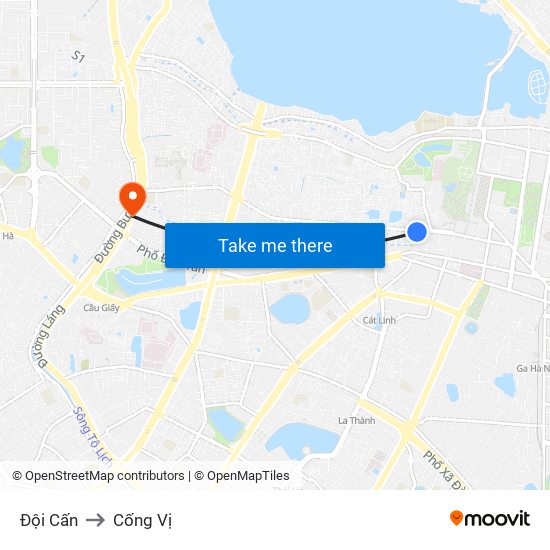 Đội Cấn to Cống Vị map