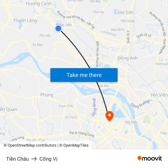 Tiền Châu to Cống Vị map