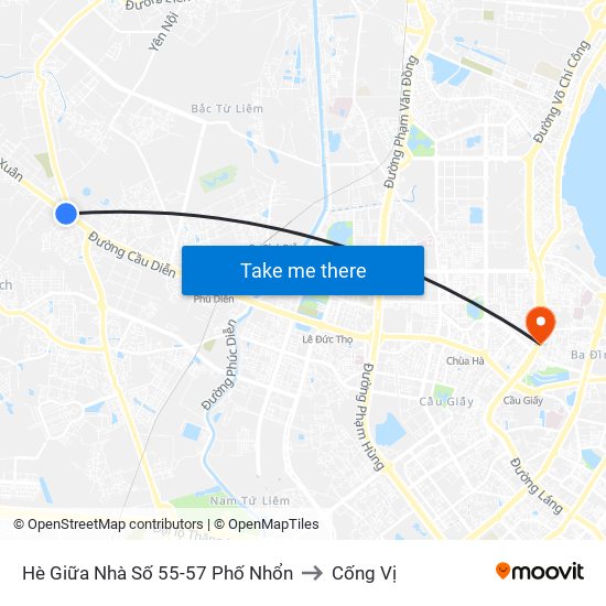 Hè Giữa Nhà Số 55-57 Phố Nhổn to Cống Vị map