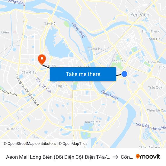 Aeon Mall Long Biên (Đối Diện Cột Điện T4a/2a-B Đường Cổ Linh) to Cống Vị map