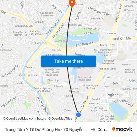 Trung Tâm Y Tế Dự Phòng Hn - 70 Nguyễn Chí Thanh to Cống Vị map