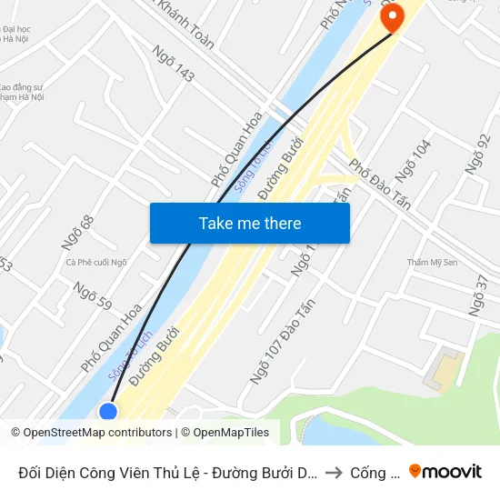 Đối Diện Công Viên Thủ Lệ - Đường Bưởi Dưới to Cống Vị map