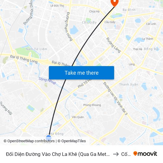 Đối Diện Đường Vào Chợ La Khê (Qua Ga Metro La Khê) - 405 Quang Trung (Hà Đông) to Cống Vị map