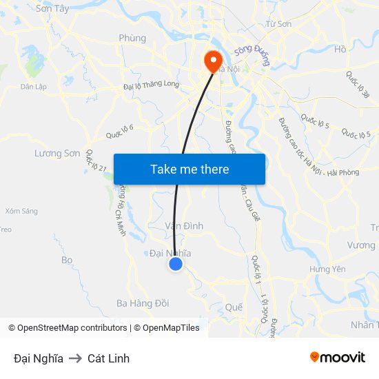 Đại Nghĩa to Cát Linh map