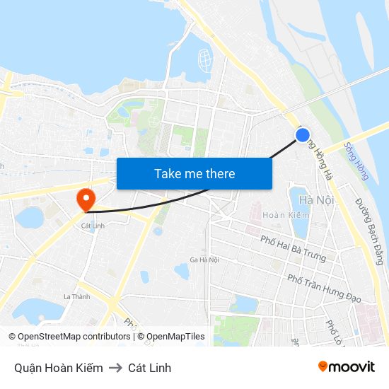 Quận Hoàn Kiếm to Cát Linh map