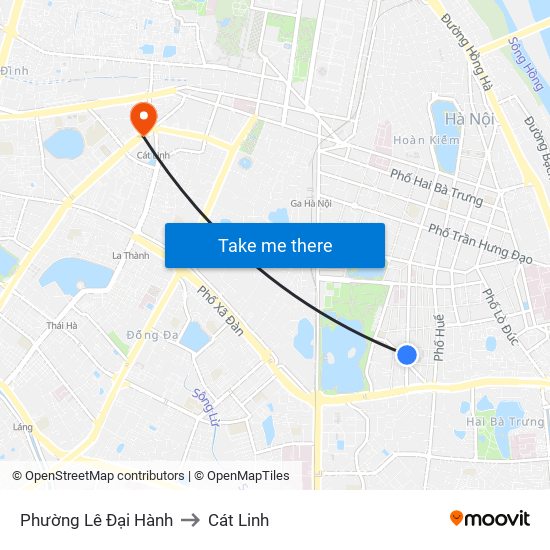 Phường Lê Đại Hành to Cát Linh map