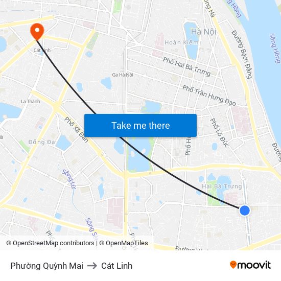 Phường Quỳnh Mai to Cát Linh map