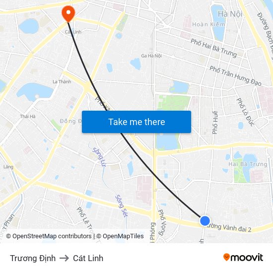 Trương Định to Cát Linh map