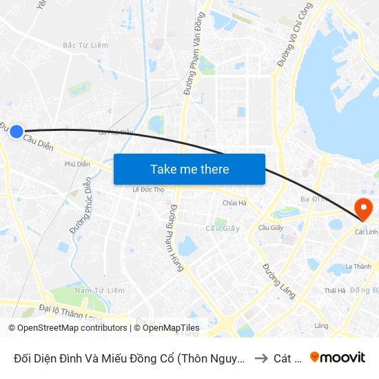 Đối Diện Đình Và Miếu Đồng Cổ (Thôn Nguyên Xá) - Đường 32 to Cát Linh map