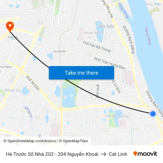 Hè Trước Số Nhà 202 - 204 Nguyễn Khoái to Cát Linh map