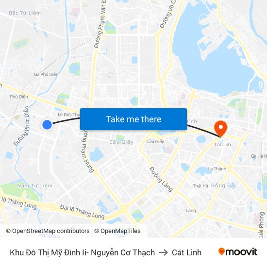 Khu Đô Thị Mỹ Đình Ii- Nguyễn Cơ Thạch to Cát Linh map