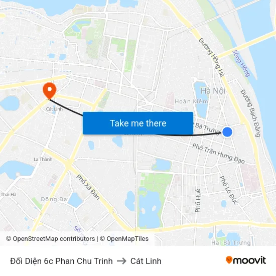 Đối Diện 6c Phan Chu Trinh to Cát Linh map