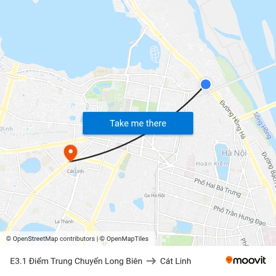 E3.1 Điểm Trung Chuyển Long Biên to Cát Linh map