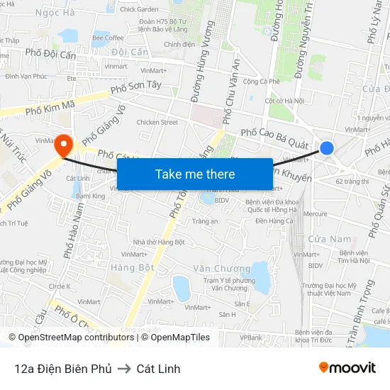 12a Điện Biên Phủ to Cát Linh map
