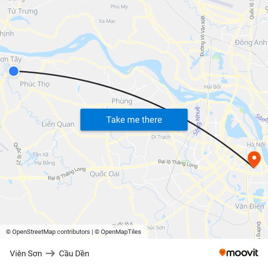 Viên Sơn to Cầu Dền map