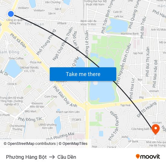 Phường Hàng Bột to Cầu Dền map