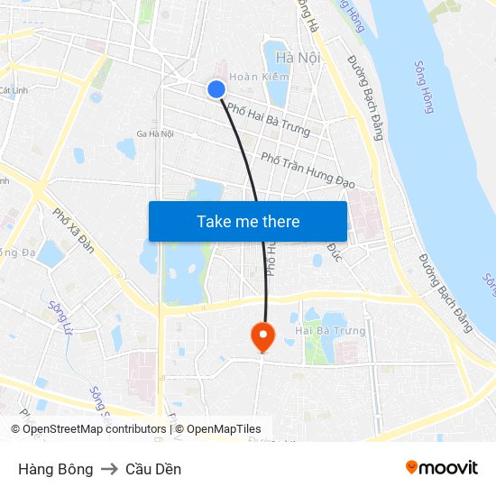 Hàng Bông to Cầu Dền map