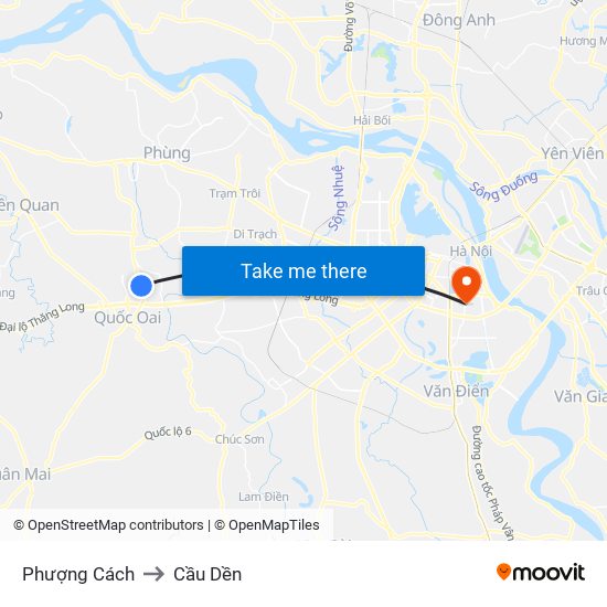 Phượng Cách to Cầu Dền map