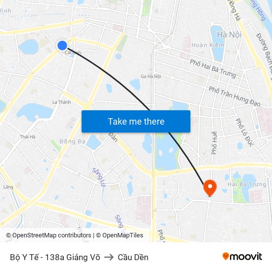 Bộ Y Tế - 138a Giảng Võ to Cầu Dền map