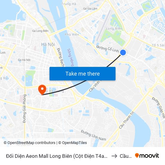 Đối Diện Aeon Mall Long Biên (Cột Điện T4a/2a-B Đường Cổ Linh) to Cầu Dền map