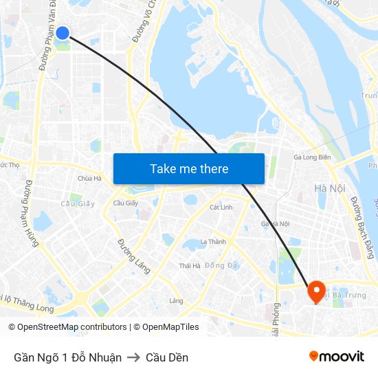 Gần Ngõ 1 Đỗ Nhuận to Cầu Dền map