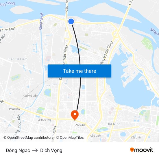 Đông Ngạc to Dịch Vọng map