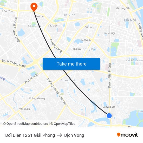 Đối Diện 1251 Giải Phóng to Dịch Vọng map