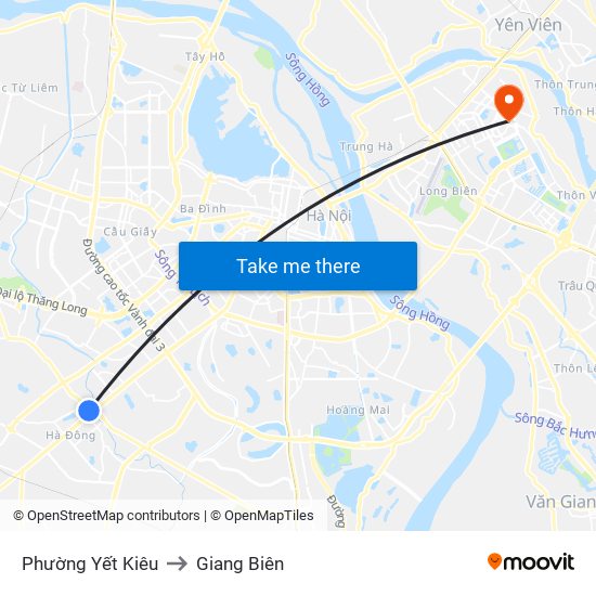 Phường Yết Kiêu to Giang Biên map