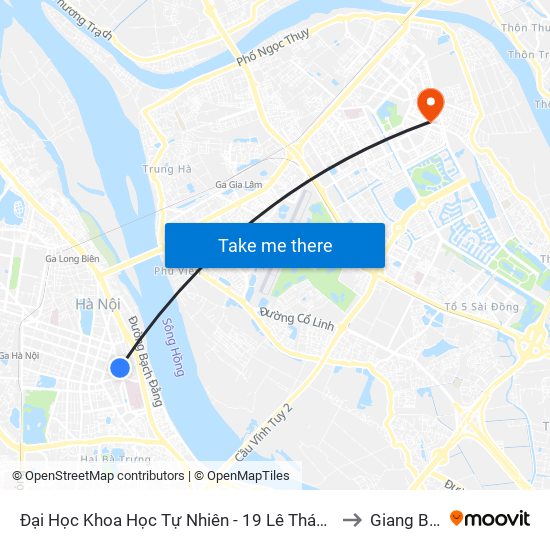 Đại Học Khoa Học Tự Nhiên - 19 Lê Thánh Tông to Giang Biên map