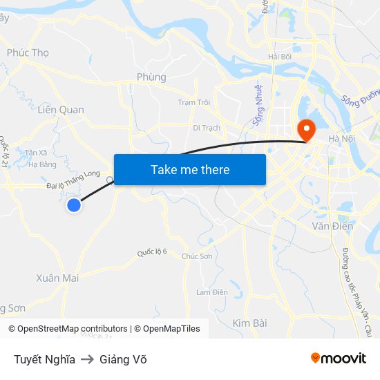 Tuyết Nghĩa to Giảng Võ map