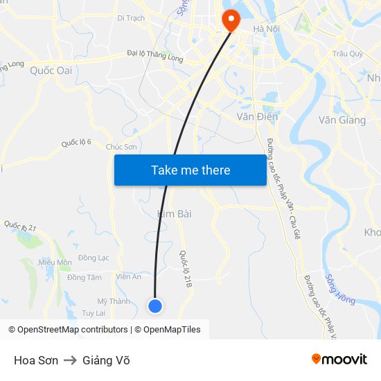 Hoa Sơn to Giảng Võ map