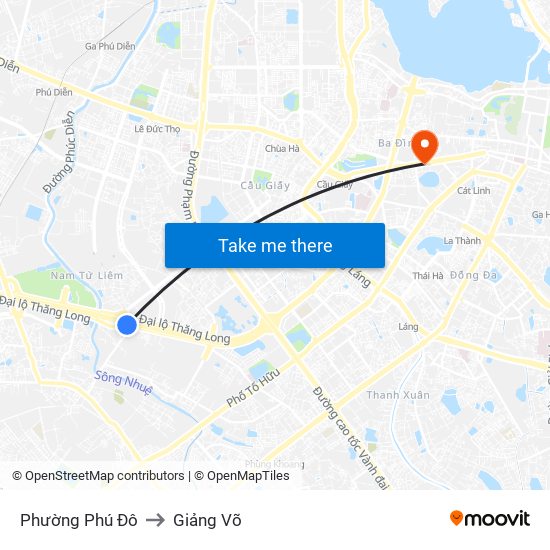 Phường Phú Đô to Giảng Võ map