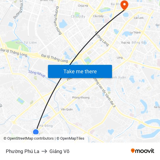 Phường Phú La to Giảng Võ map