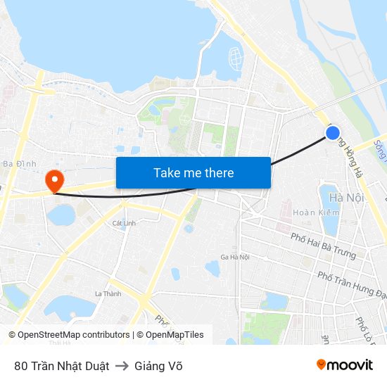 80 Trần Nhật Duật to Giảng Võ map