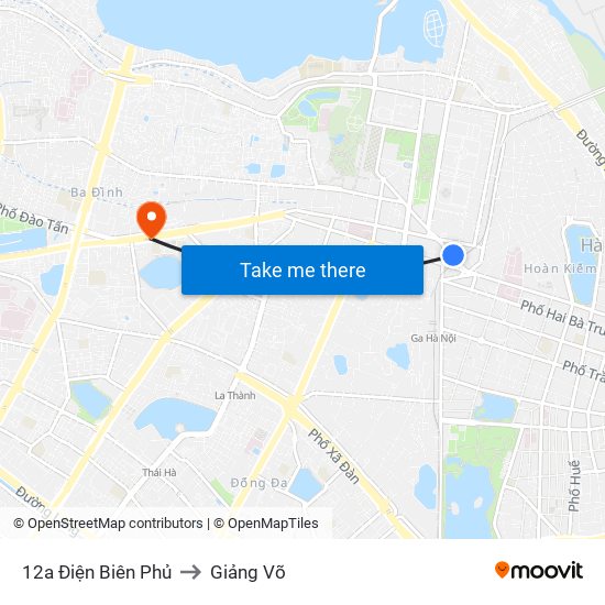 12a Điện Biên Phủ to Giảng Võ map