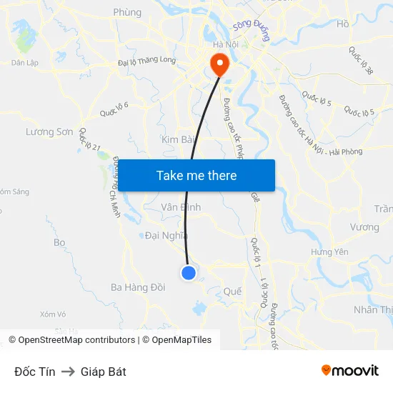 Đốc Tín to Giáp Bát map