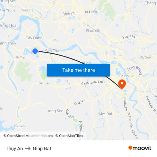 Thụy An to Giáp Bát map